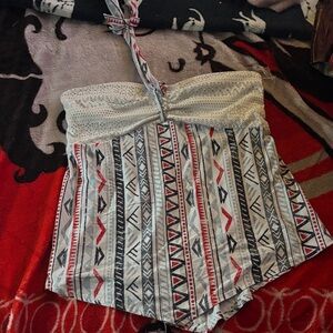 Tribal Print Strapless top